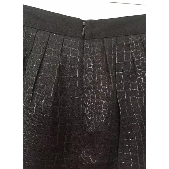 MOSSIMO Blk Pleated Met Skirt Croc Pat Fully Lined - Picture 3 of 6